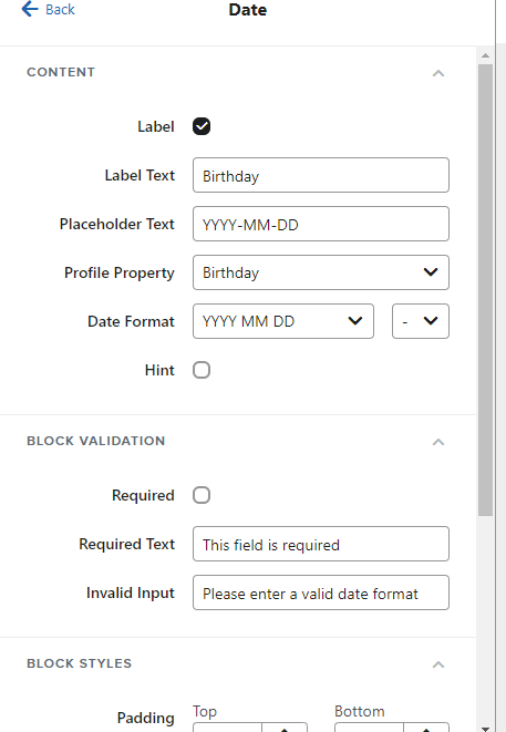 Birthday data in preference page klaviyo