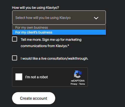 easy steps to create klaviyo account