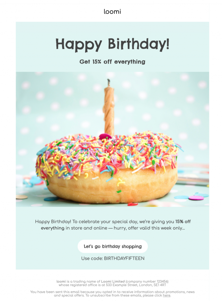 Birthday flow email templates