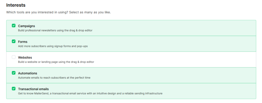 campaign and flows in mailerlite