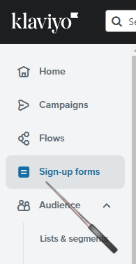 steps to create signup form klaviyo