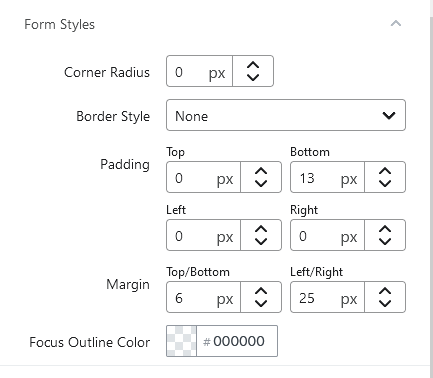 how to adjust margin of signup form in klaviyo