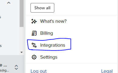 where to find integration option in klaviyo