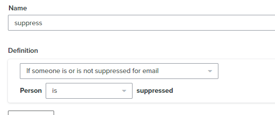 suppressed profile segment klaviyo