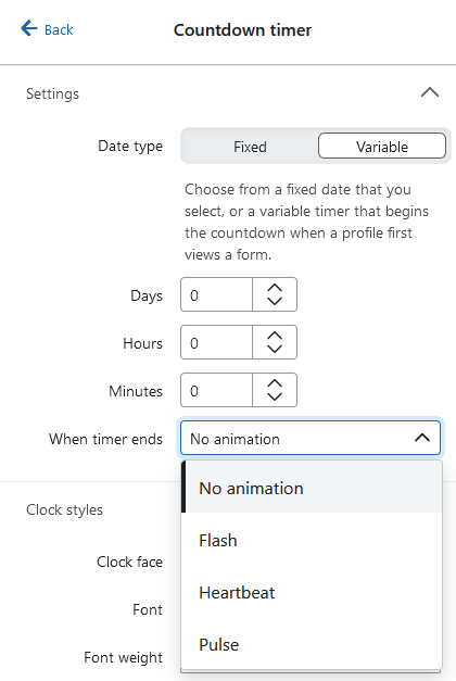 variable timer in klaviyo