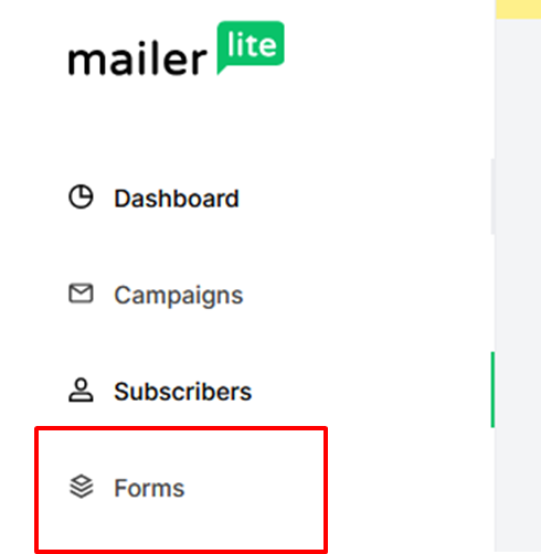 signup form mailerlite