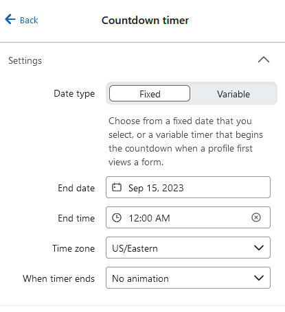 Fixed timer in klaviyo signup form