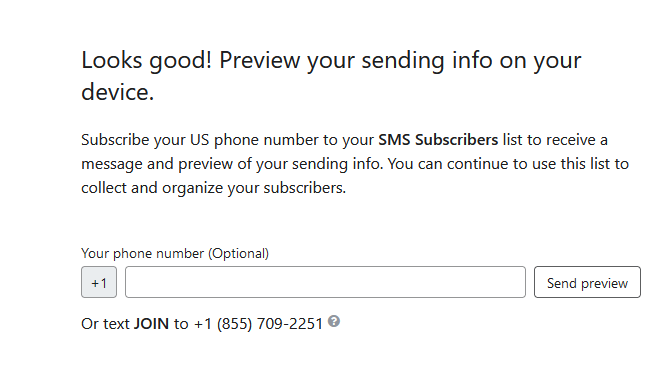 how to preview SMS before sending campaign