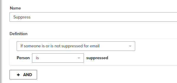 suppress profile segment