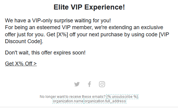 email 2 VIP welcome flow klaviyo